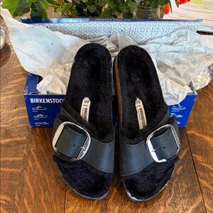 Birkenstock Madrid Big Buckle Shearling; size 39/8.5 NWT